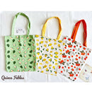 Quince Fables - REVERSIBLE Lightweight Canvas Tote Bag With Avocado Lemon Or: 3. Orange-Oranges-2