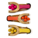 Little Lark - Classic Wooden Slingshot, Primary Rainbow Felt Balls: Grass Green with Primary Rainbow