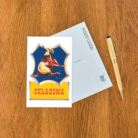 Found Image Press - Postcard OK-141 Bronco Rider - 0
