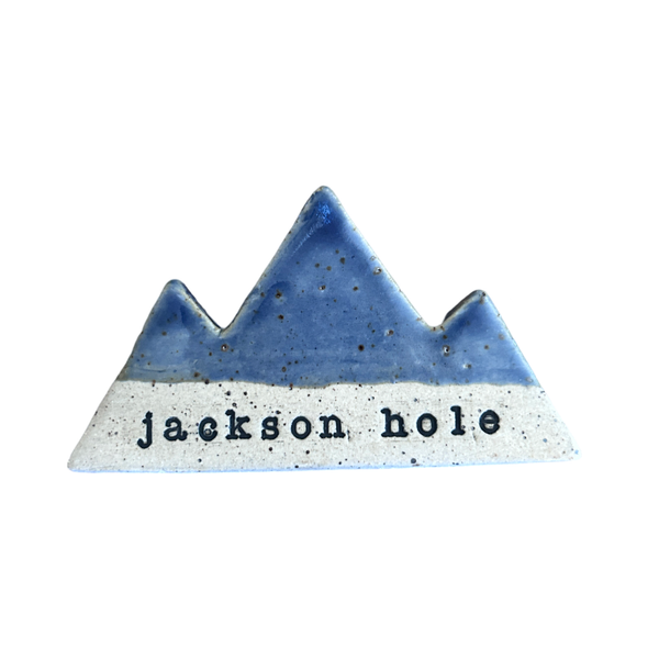 Mountain Bound Pottery - Customizable Mountain Magnet- MADE TO ORDER: Gray