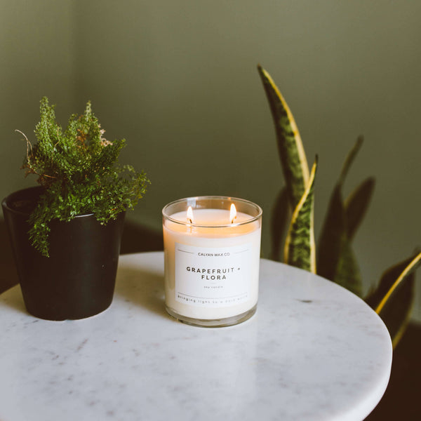 Calyan Wax Co. - Grapefruit + Flora Glass Tumbler Soy Candle