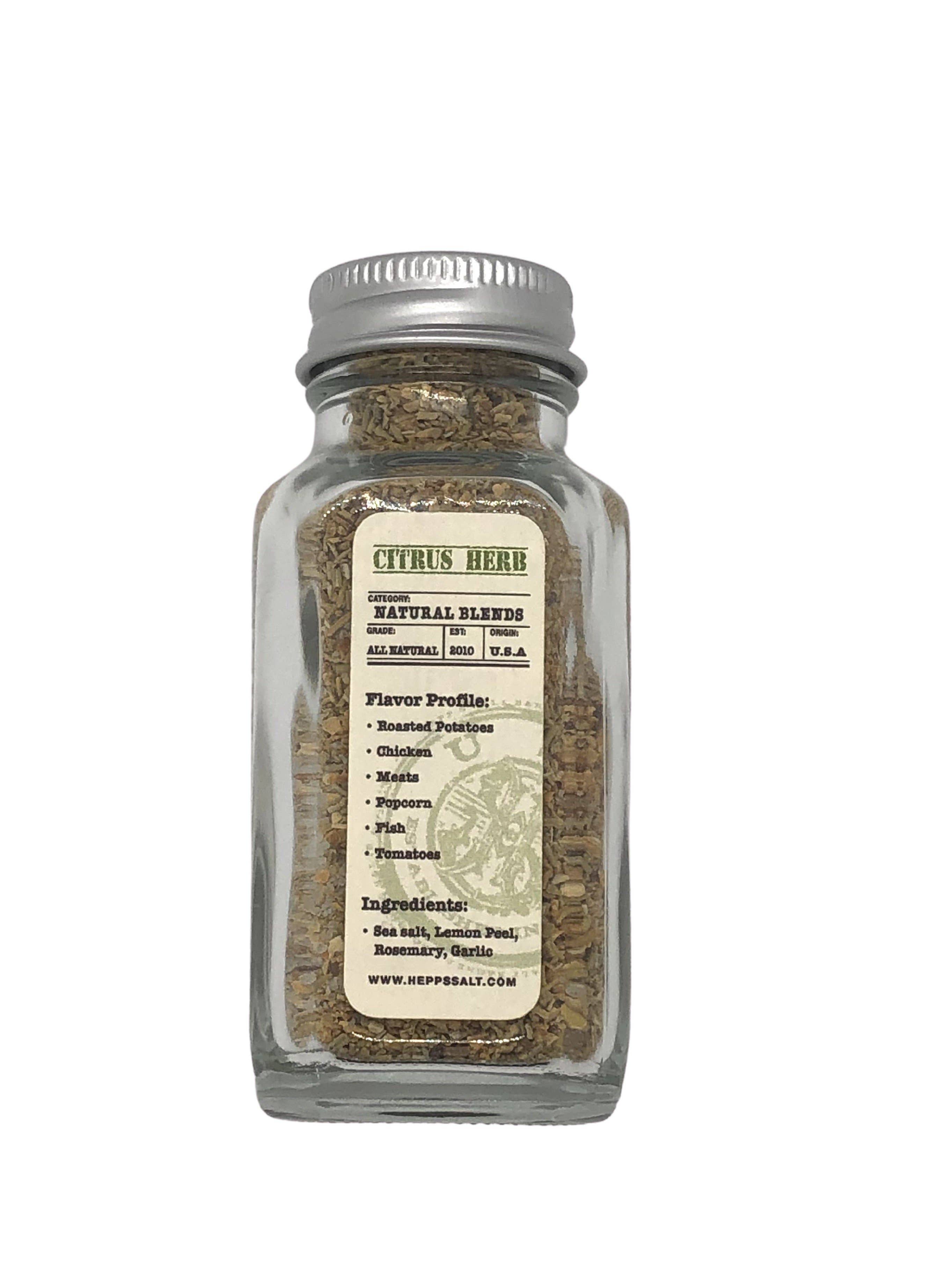 Citrus Herb Sea Salt: 2.5 oz French Jar - 0