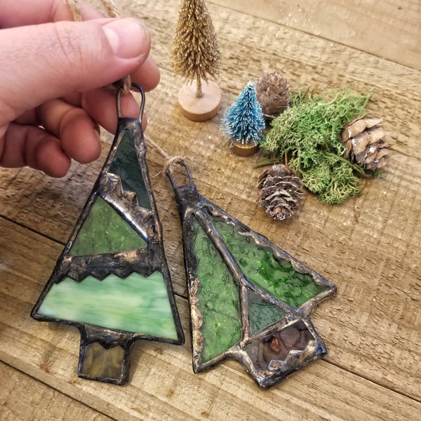 Lost & Found Design - Stained glass tree ornament: Tree A