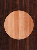 Cutting Board Art 31, showcasing a circular wood-grained design, ideal for preserving knife sharpness with natural antimicrobial properties for safe, stylish kitchen use.