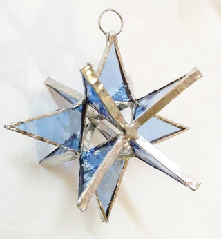 Fiesta Color - 4 1/4 inch -  Stained Glass Moravian Star.   Handmade: Multi-Colored