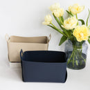 Zora Botanica - Vegan Leather Storage Basket, Medium: Yellow-5