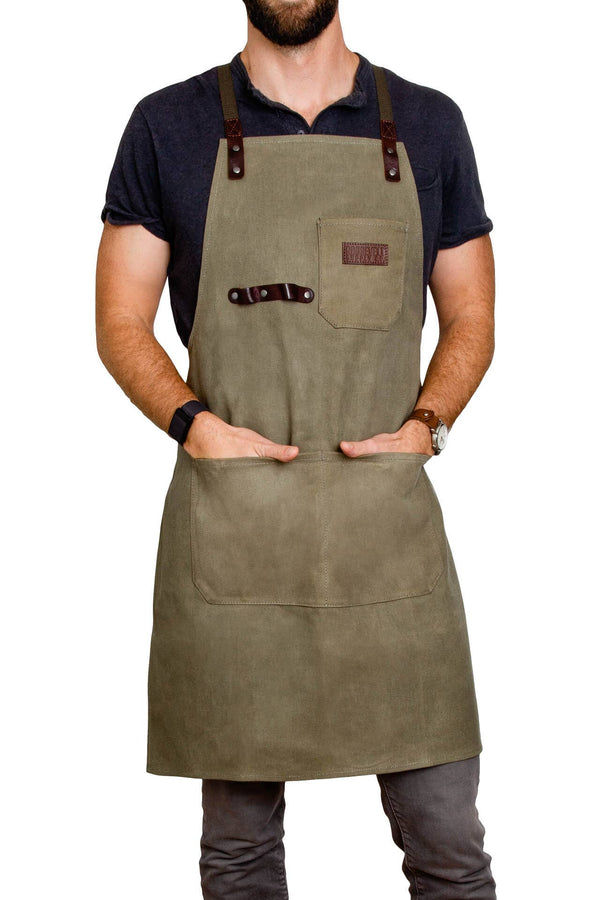 Roosevelt Supply Co. - Olive waxed canvas apron