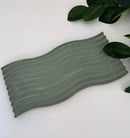 Left Corner Goods - Wave Boho Stone Decorative Tray: Sage green-7