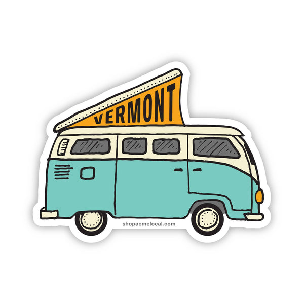 Acme Local - VW Camper Customizable Sticker: Aqua / Regular