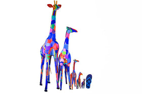 Ocean Sole - Reticulated Giraffe Sculpture from Recycled Flip-Flops: Large - 0