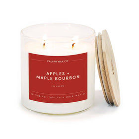Calyan Wax Co. - Apples + Maple Bourbon - Clear Glass Tumbler Soy Candle