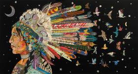Dolan Geiman - Native American Art Print | FORGET ME NOT (MIDNIGHT): Unframed / 14.5 x 26