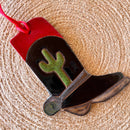 Tough Kitty Designs - Ceramic Western Boot Ornaments: Buff Agave-3