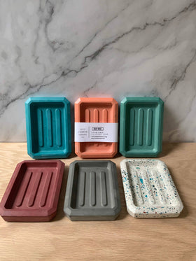 Left Corner Goods - Cement Stone Soap Dish: Sage green - 0