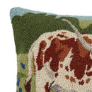 Peking Handicraft - LONGHORN IN BLUE BONNETS FIELD HOOK PILLOW-3