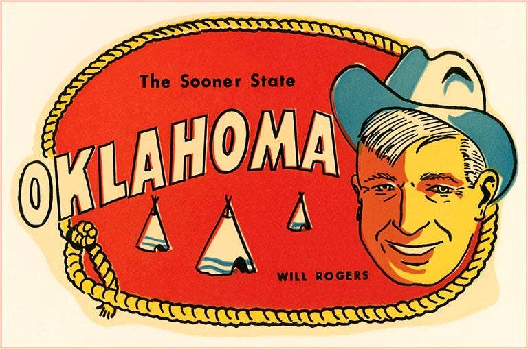 Found Image Press - Postcard OK-90 Sooner State, Will Rogers