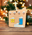 Little Clay Hen - Snow Adobe Artisanally Crafted Ornament : Blue-2