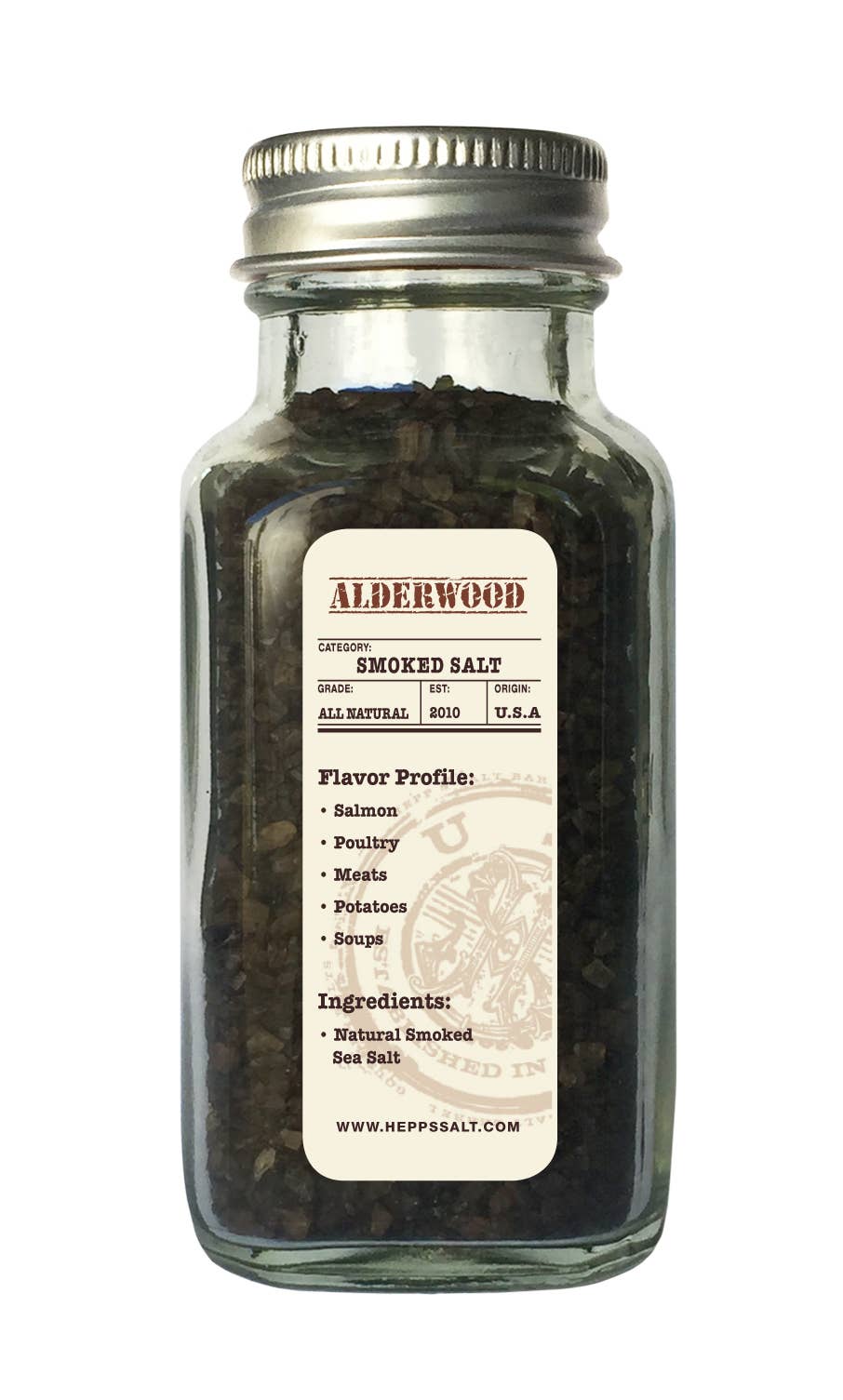 HEPP'S Salt Co. - Alderwood Smoked Sea Salt: 2 oz Jar - 0