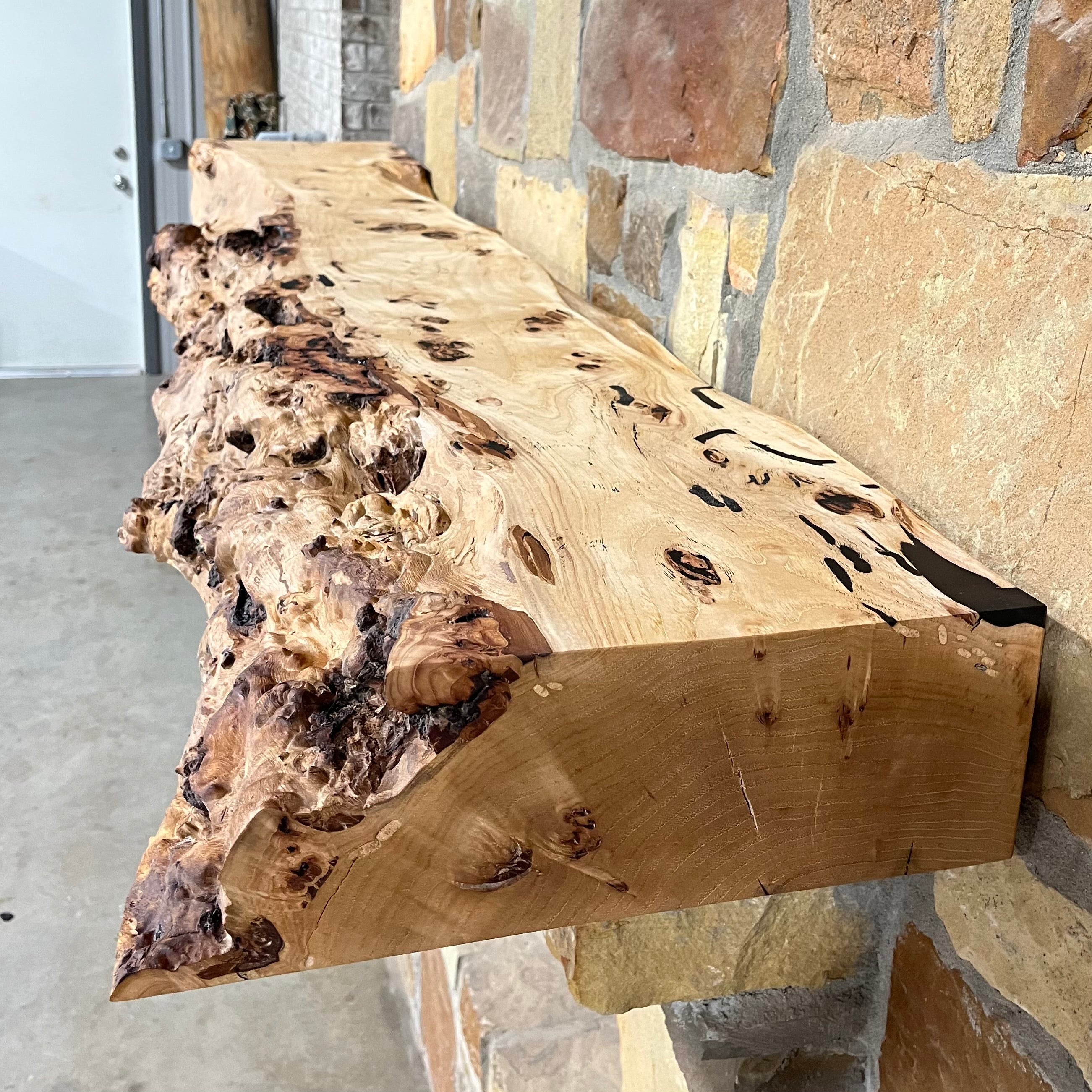 Live Edge Pecan Fireplace Mantel The Forest Store