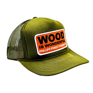 Wood Is Wonderful Olive Green Otto Trucker Hat - 0