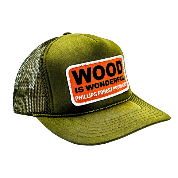 Wood Is Wonderful Olive Green Otto Trucker Hat