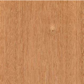 Close-up view of a piece of sapele lumber displaying its wood grain.