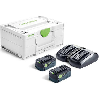 Festool 577079 Dual 5.2Ah Batteries and TCL 6 DUO Charger Energy Set Systainer