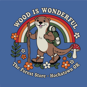 The Forest Store Hiking Otter Children's Tee - Flo Blue - 0