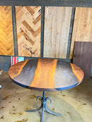 Handcrafted walnut river table with live edge walnut slab and resin river design