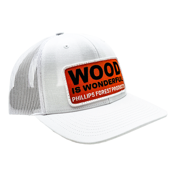 Wood Is Wonderful White Richardson Trucker Hat
