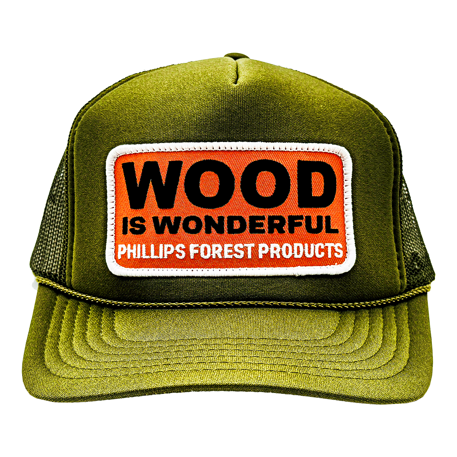 Wood Is Wonderful Olive Green Otto Trucker Hat - 0