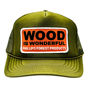 Wood Is Wonderful Olive Green Otto Trucker Hat - 0