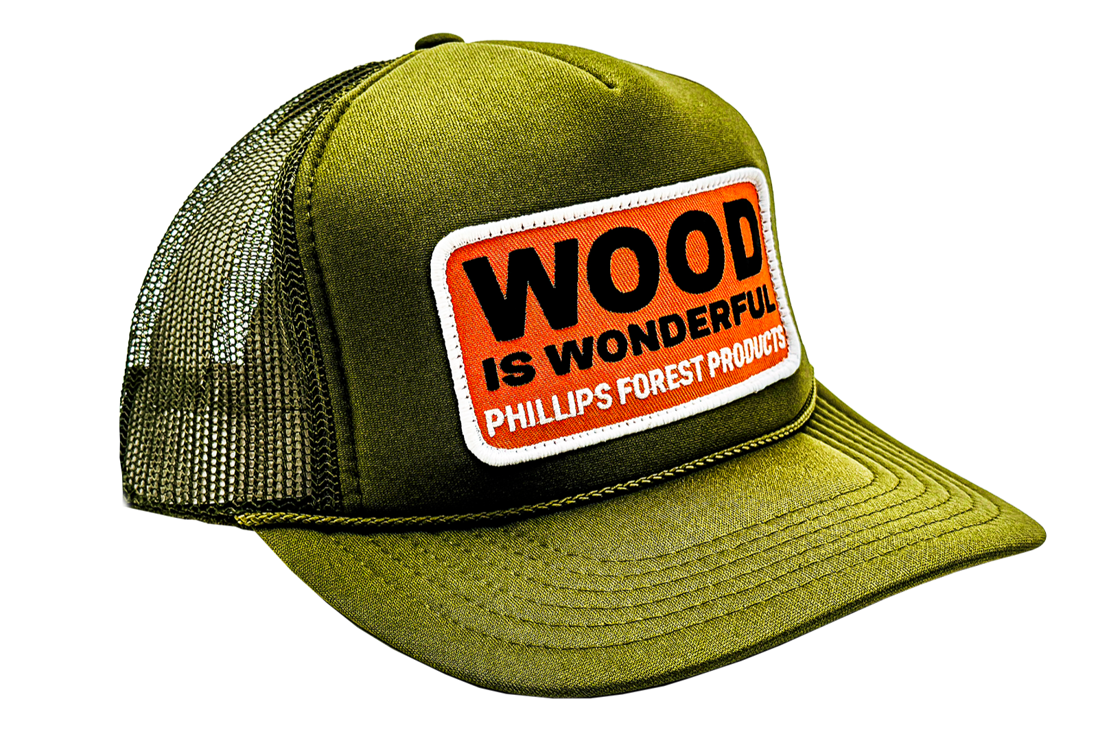 Wood Is Wonderful Olive Green Otto Trucker Hat