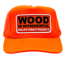 Wood Is Wonderful Neon Orange Otto Trucker Hat-2