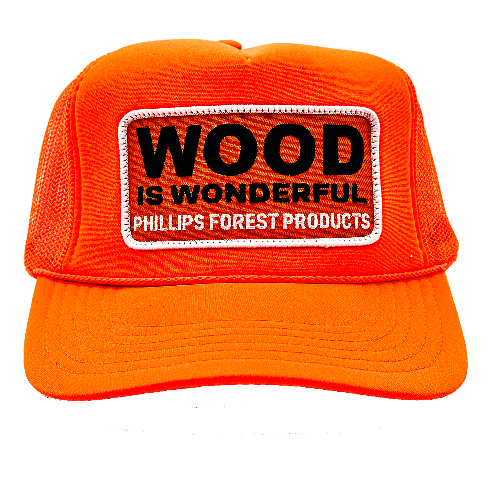 Wood Is Wonderful Neon Orange Otto Trucker Hat - 0