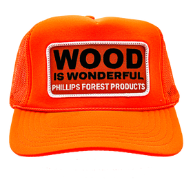 Wood Is Wonderful Neon Orange Otto Trucker Hat - 0