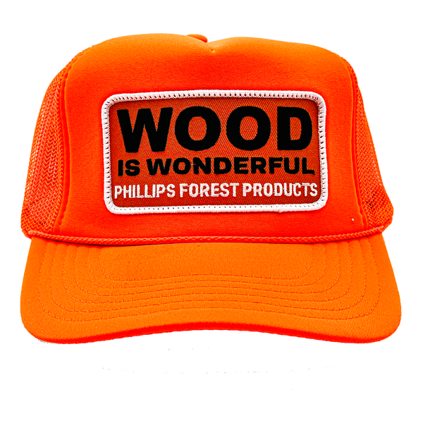 Wood Is Wonderful Neon Orange Otto Trucker Hat
