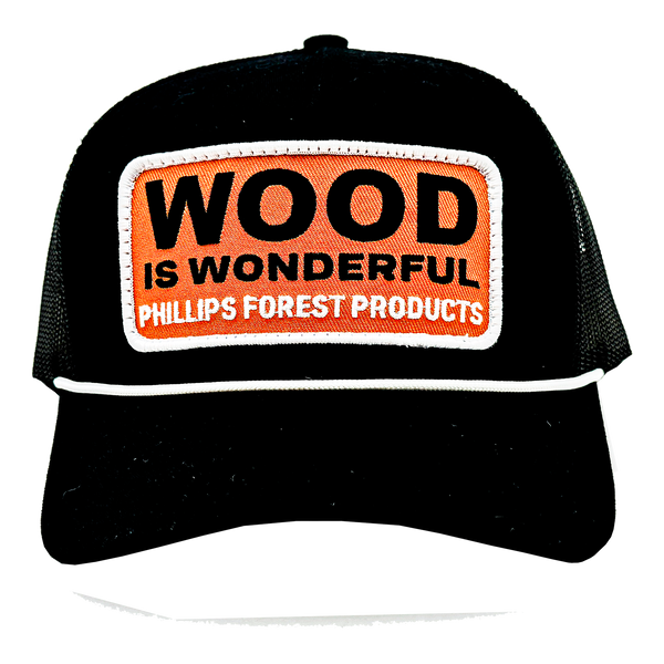 Wood Is Wonderful Black Richardson Trucker Hat