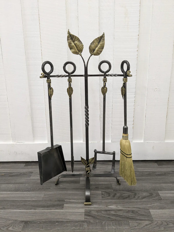 Wrought Iron Magnolia Fire Tool Set