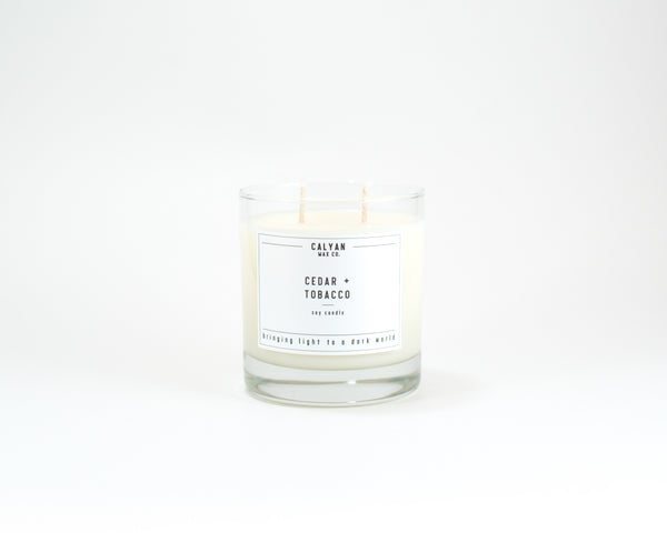 Glass Tumbler Soy Candle - Cedar/Tobacco-Calyan Wax Co-candle 