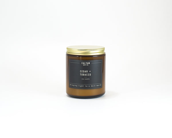 Amber Jar Soy Candle - Cedar/Tobacco-Calyan Wax Co-candle 