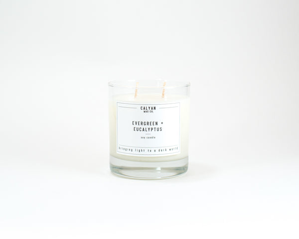 Glass Tumbler Soy Candle - Evergreen/Eucalyptus-Calyan Wax Co-candle 