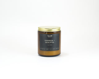 Amber Jar Soy Candle - Evergreen/Eucalyptus-Calyan Wax Co-candle 