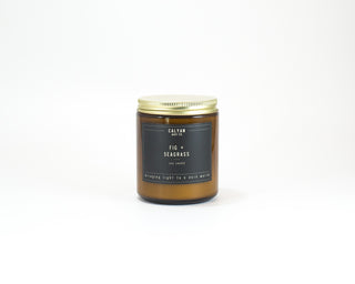 Amber Jar Soy Candle - Fig/Seagrass-Calyan Wax Co-candle 