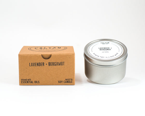 Metal Tin Soy Candle - Lavender/Bergamot-Calyan Wax Co-candle 