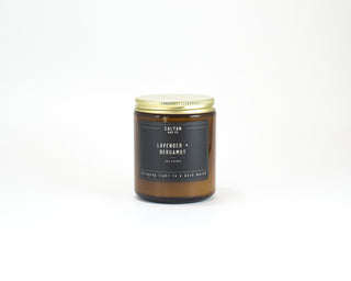 Amber Jar Soy Candle - Lavender/Bergamot-Calyan Wax Co-candle 
