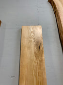 White Ash Wood Slab with light creamy grain and square edge design.