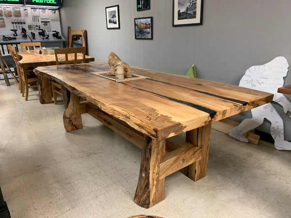 Live Edge Bookmatch Maple Dining Table-The Phillips Forest Store-live edge dining table