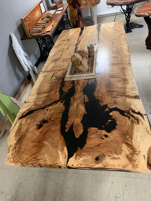 Live Edge Bookmatch Maple Dining Table-The Phillips Forest Store-live edge dining table