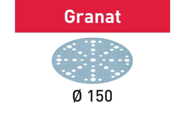Festool 575172 Granat P400 Grit 6" (150mm) Diameter Abrasive Sanding Discs, 100-Pack
